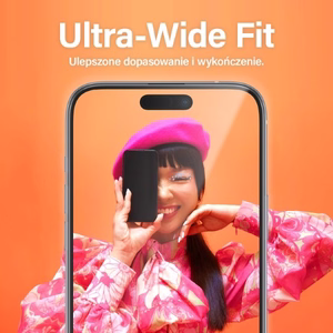 PanzerGlass Ultra-Wide Fit karkaistu lasi asennustyokalulla iPhone 15 Plus