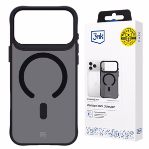 3mk Smoke MagCase iPhone 17 Pro Max:lle - musta puoliläpinäkyvä
