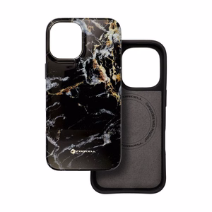 Suojakuori iPhone 16 PLUS:lle Forcell F-Protect Mirage MagSafe-yhteensopiva Military Drop-Test musta marmori