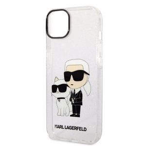 Karl Lagerfeld Glitter Karl&Choupette suojakuori iPhone 14 Plus:lle - läpinäkyvä