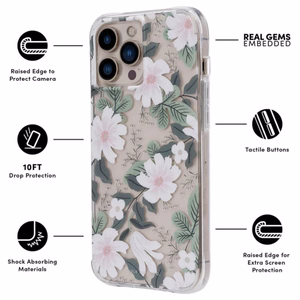 Rifle Paper Clear suojakuori iPhone 13 Pro -laitteelle, Willow -kuvioinen