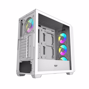 Darkflash DS900WD ATX -tietokonekotelo (valkoinen) + 4 tuuletinta