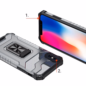 Crystal Ring Case Kickstand Tough Rugged Cover for iPhone XS Max red