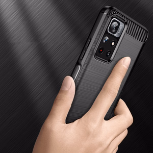 Carbon Case Joustava kansi Hylsy Xiaomi Redmi Note 11 musta
