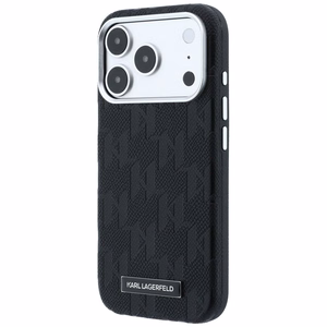KARL LAGERFELD -kotelo mallille IPHONE 18 Pro Max/17 Pro Max MagSafe-yhteensopiva (Mono Resin Logo) (väri: musta)