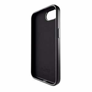 Puro nestesilikoni 'ICON MAG PRO' -suojakuori MagSafella, metallipainikkeilla ja kameran renkaalla iPhone 16E - musta
