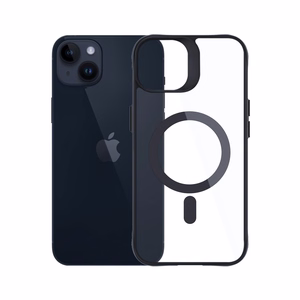 3mk Satin Armor MagCase MagSafe-tuella iPhone 14 Plus:lle - Läpinäkyvä mustalla kehyksellä