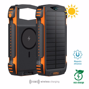 4smarts TitanPack UltiMag kestävä aurinkopaneelilla varustettu varavirtalähde, 20 000 mAh – musta-oranssi
