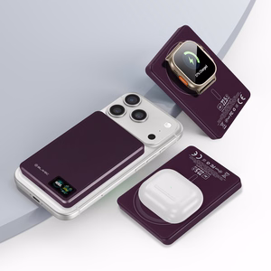 Blavec BJ-03 10000 mAh ohut magneettinen MagSafe-varavirtalähde, 13,5 mm, USB-C, 22,5 W, 3-in-1 (PBBJ03-MC10P) (väri: violetti)