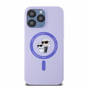 KARL LAGERFELD Silikoninen KC Body Ring MagSafe Suojakuori KLHMP15XSCMKCRHU iPhone 15 Pro Max:lle - Violetti