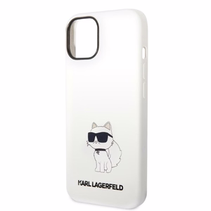Karl Lagerfeld Silicone Choupette suojakuori iPhone 14 Plus:lle - valkoinen