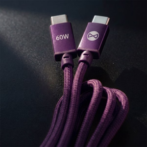 Forever Vibe kaapeli USB-C - USB-C 1,0 m 60W tumma kirsikanpunainen