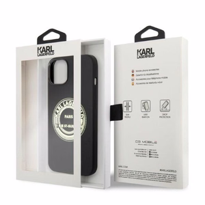 Karl Lagerfeld KLHCP14MSRSGRCK iPhone 14 Plus 6.7 kovakuori musta / musta Silicone RSG
