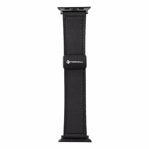 Hihna Apple Watch:lle Forcell F-Design FA21 magneettinen ekologinen nahka 42 / 44 / 45 / 49 mm musta