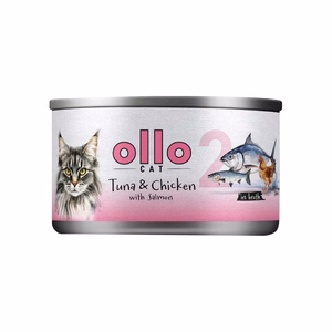 Ollo Cat No. 2 – kissan märkäruoka, tonnikalaa, kanaa ja lohta liemessä, 70 g