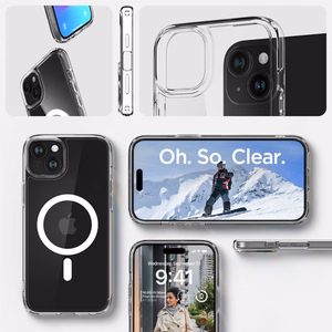 Spigen Ultra Hybrid Mag Suojakuori MagSafella iPhone 15:lle - Valkoinen