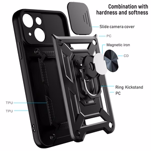 Slide Camera Armor Case for Samsung Galaxy A24 4G Black