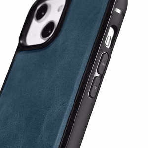 iCarer Nahka öljy vaha tapauksessa iPhone 14 Pro Max nahkakotelo sininen (WMI14220720-BU)