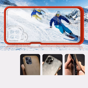 Kirkas 3in1 asia Samsung Galaxy A22 4G kehys geelisuojus punainen