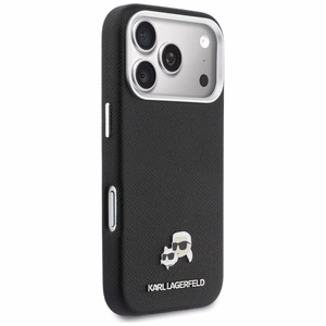 Karl Lagerfeld MagSafe -suojakuori iPhone 17 Pro 6,3" PU K&C Head Pin musta