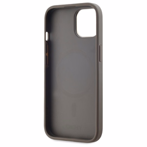 DKNY Nahkainen Checkered Mono Pattern MagSafe iPhone 15 Plus:lle Suojakuori - Beige