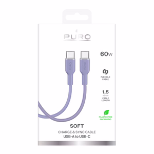 Puro ICON USB-C - USB-C -kaapeli 1,5 m - violetti