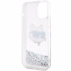 Karl Lagerfeld KLHCP12MLNHCCS iPhone 12 / 12 Pro 6.1" hopeinen/hopeinen kovakuori Glitter Choupette Head