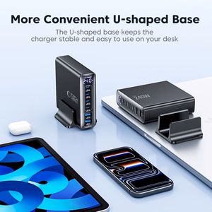 Tech-Protect DC240W-GaN latausasema 6 porttia 4 x USB-C 2 x USB-A 240W QC3.0 - musta