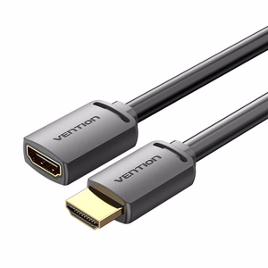 HDMI 2.0 uros - HDMI 2.0 naaras jatkojohto Vention AHCBD 0.5m, 4K 60Hz, (musta)