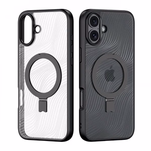 Dux Ducis Aimo Mag kotelo MagSafella ja jalustalla iPhone 16 - musta