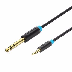 Äänikaapeli TRS 3,5 mm – 6,35 mm, Vention BABBG, 1,5 m, musta
