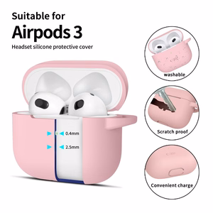 Tech-Protect Silikoninen Hook Suojakuori Apple AirPods 3:lle - vaaleanpunainen