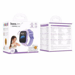 Lasten älykello 1,69" 4G GPS puhelutoiminnolla Hoco Y108, violetti