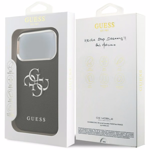 Guess Grained Big 4G Classic Logo suojakuori laitteelle iPhone 17 Pro, musta
