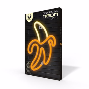 Neon LED-valo BANANA valkoinen keltainen Bat + USB FLNE10 Forever Light
