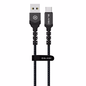 Blavec Raptor punottu kaapeli - USB - Type-C - 2A 3 m Apple CarPlay/Android Auto (CRA-UC2BG30) musta-harmaa