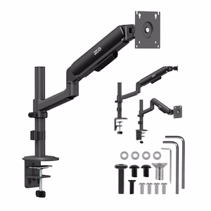 Ergo Office ER-691 B – kaasujousellinen näytönvarsi 17–32 tuuman näytölle, 1–10 kg, VESA enintään 100×100, mattamusta