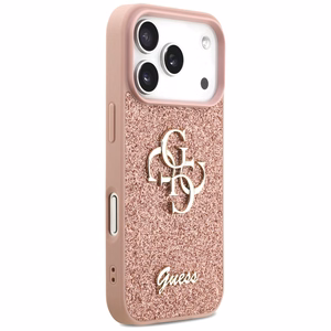 Guess Fixed Glitter Big 4G Suojakuori iPhone 17 Prolle - vaaleanpunainen