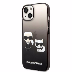 Karl Lagerfeld KLHCP14MTGKCK iPhone 14 Plus 6.7 kovakuori musta / musta Gradient Ikonik Karl & Choupette