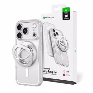 AmazingThing Titan Pro Lens Ring Set suojakuori mallille iPhone 18 Pro Max, kameransuojuksella ja magneettirenkaalla, MagSafe-yhteensopiva – väri: läpinäkyvä