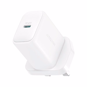 Joyroom JR-TCF20 PD 20W Seinälaturi (UK-pistoke) ja 1m USB-C Kaapeli - Valkoinen