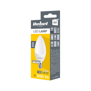 Rebel kynttilänmuotoinen E14 LED-lamppu, 7 W, 4000 K, 230 V