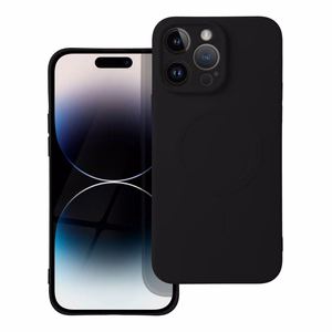 Case for iPhone 14 PRO MAX Silicone Mag Cover compatible with MagSafe (camera protection) black