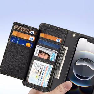 Dux Ducis Lawa Nahkainen Suojakuori iPhone 16e / 17e:lle irrotettavalla magneettisella lompakolla - musta