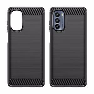 Carbon Case suojakuori Motorola Moto G62 5G:lle joustava silikoninen hiilikuitukuori musta