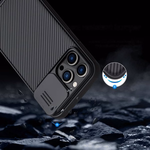 Nillkin CamShield Pro Case iPhone 14 Pro Max panssaroitu kansi kameran suojus sininen