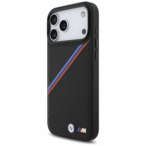 BMW M Tricolor Metal Logo MagSafe Suojakuori iPhone 17 Pro Max:lle - Musta