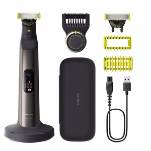 Philips OneBlade Pro 360 QP6652/61 – johdoton märkä- ja kuivakäyttöinen kasvo- ja vartalotrimmeri, 20 pituusasetusta, harmaa/musta