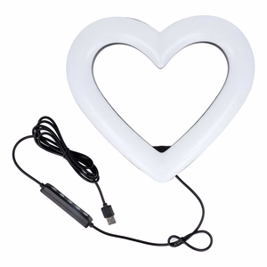 LED-rengasvalo Stream RGB lamppu 10" puhelintelineellä HEART + jalusta JM26-10 musta
