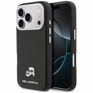 Karl Lagerfeld MagSafe -suojakuori iPhone 17 Pro 6,3" PU K&C Head Pin musta